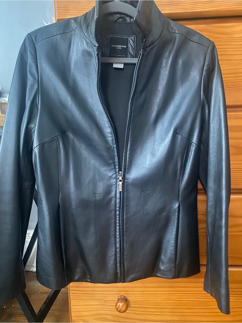 Colebrook Black Leather Zip-Up Jacket